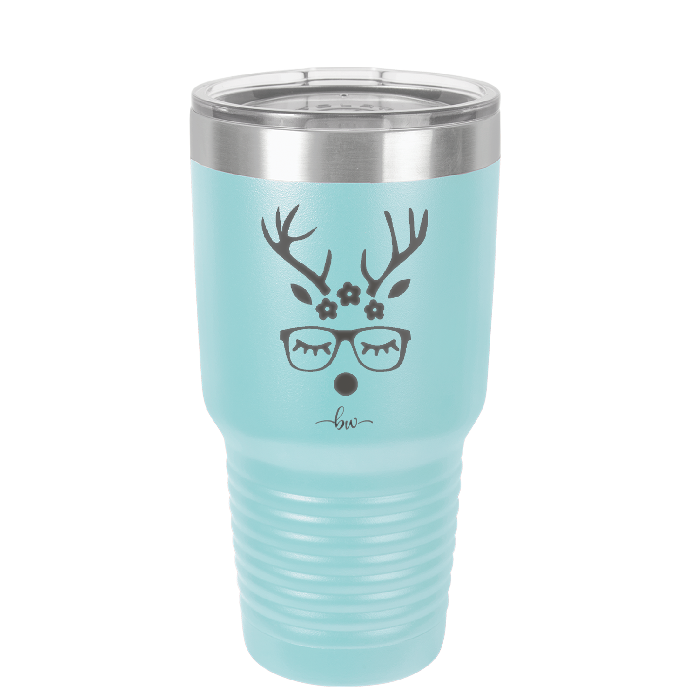 Hipster Female Reindeer - Laser Engraved Stainless Steel Drinkware - 1680 -