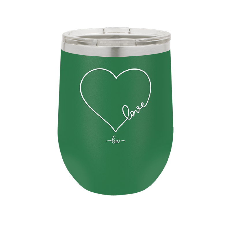 Love Heart - Laser Engraved Stainless Steel Drinkware - 1725 -