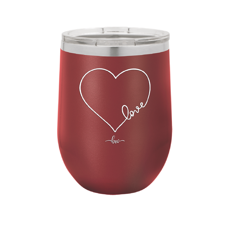 Love Heart - Laser Engraved Stainless Steel Drinkware - 1725 -