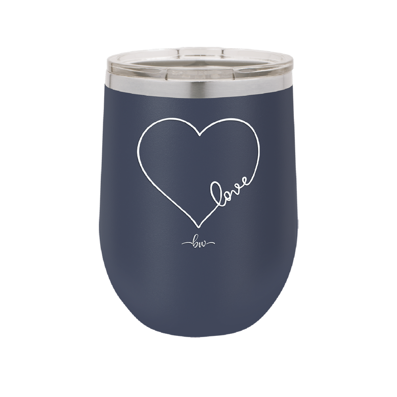 Love Heart - Laser Engraved Stainless Steel Drinkware - 1725 -