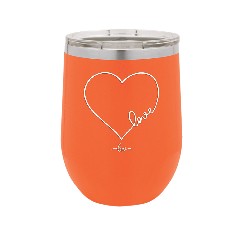 Love Heart - Laser Engraved Stainless Steel Drinkware - 1725 -