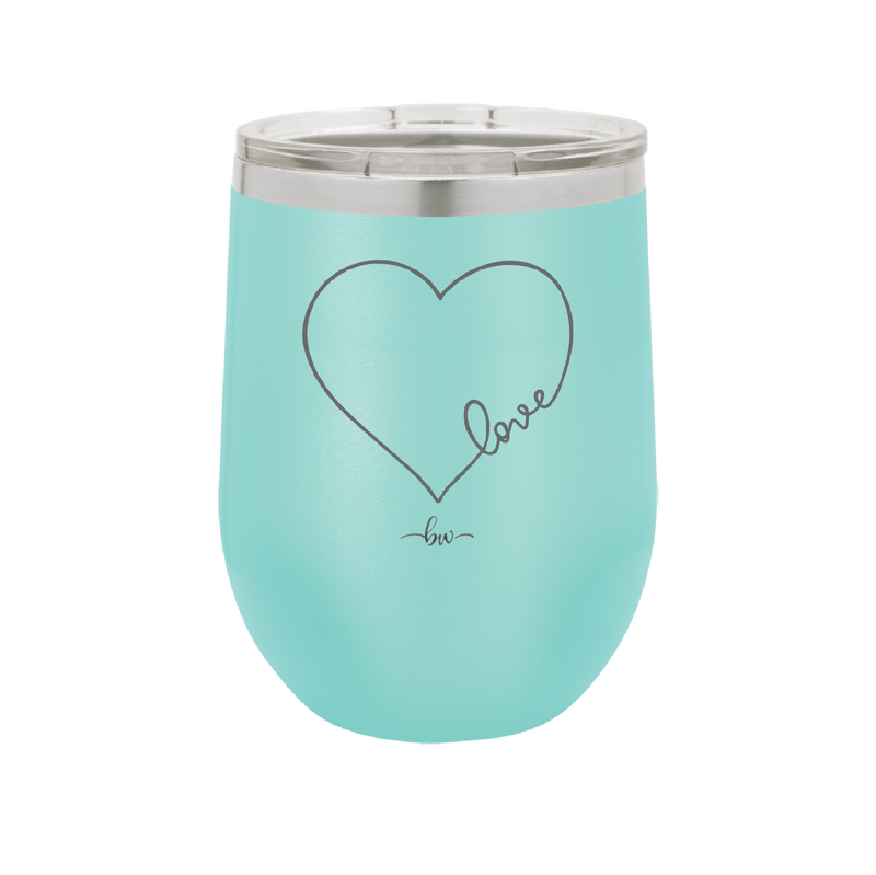 Love Heart - Laser Engraved Stainless Steel Drinkware - 1725 -