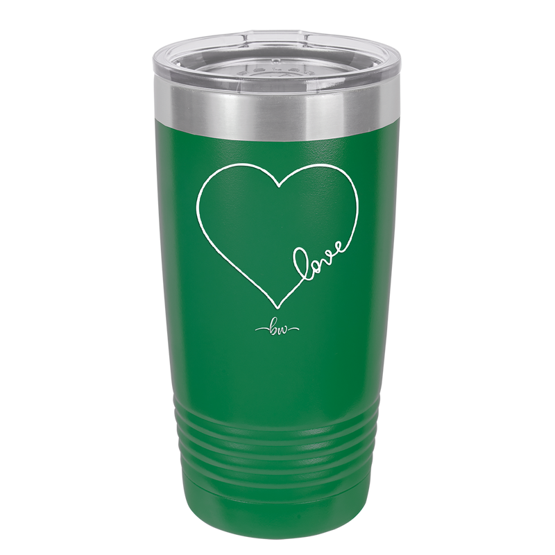Love Heart - Laser Engraved Stainless Steel Drinkware - 1725 -