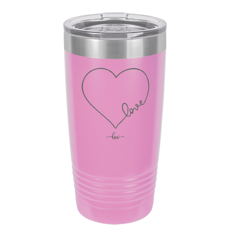 Love Heart - Laser Engraved Stainless Steel Drinkware - 1725 -