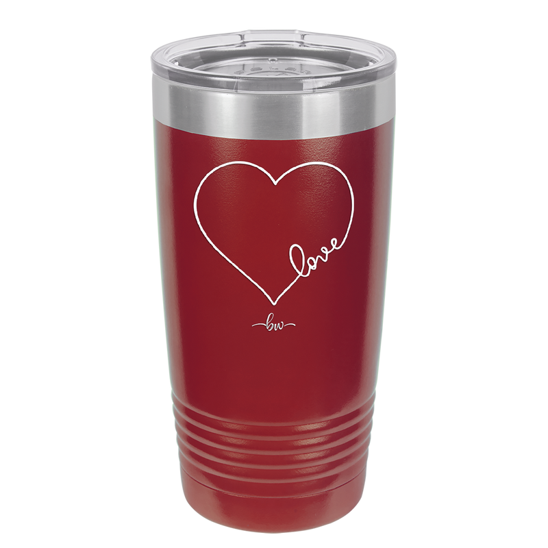 Love Heart - Laser Engraved Stainless Steel Drinkware - 1725 -