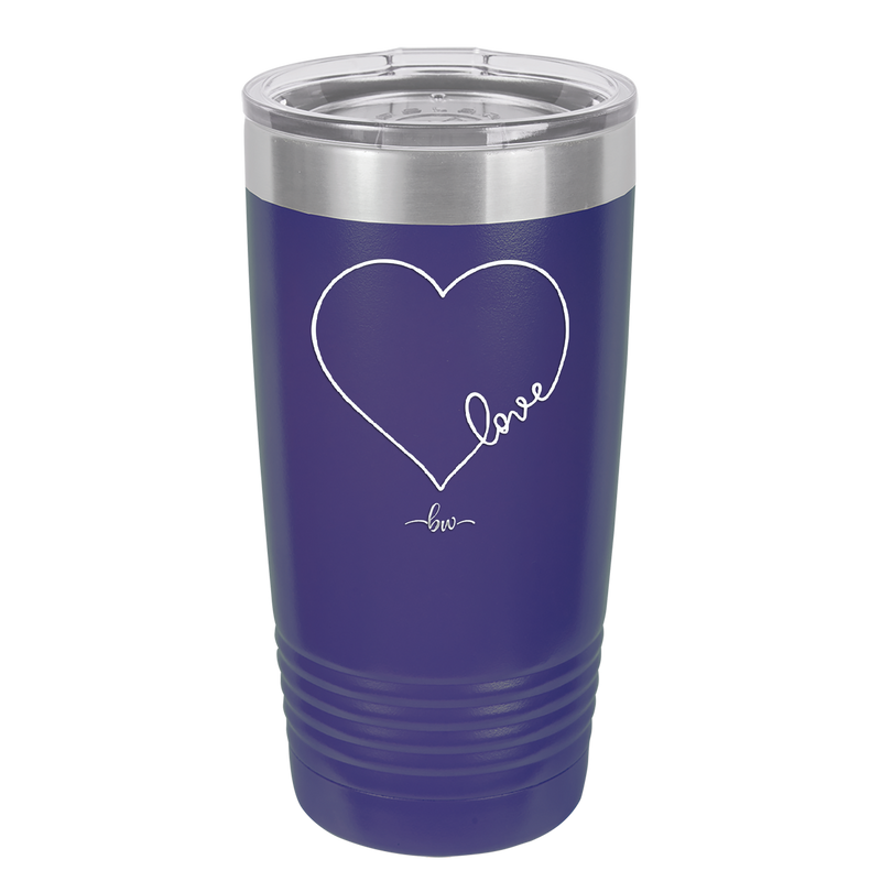 Love Heart - Laser Engraved Stainless Steel Drinkware - 1725 -