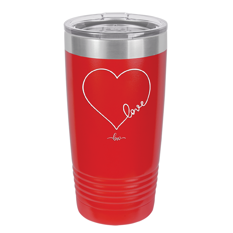 Love Heart - Laser Engraved Stainless Steel Drinkware - 1725 -