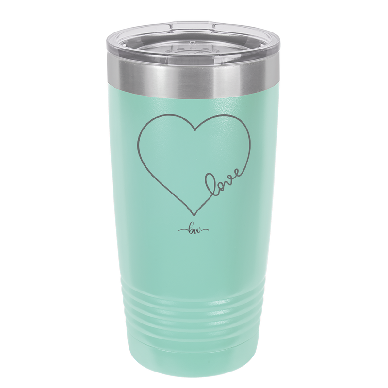 Love Heart - Laser Engraved Stainless Steel Drinkware - 1725 -