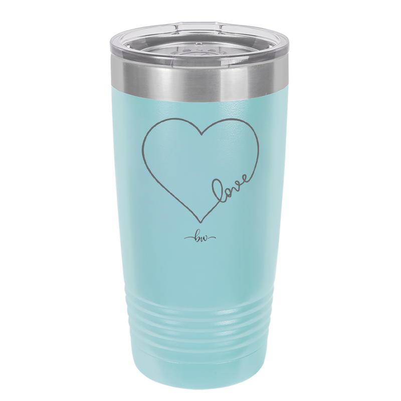 Love Heart - Laser Engraved Stainless Steel Drinkware - 1725 -