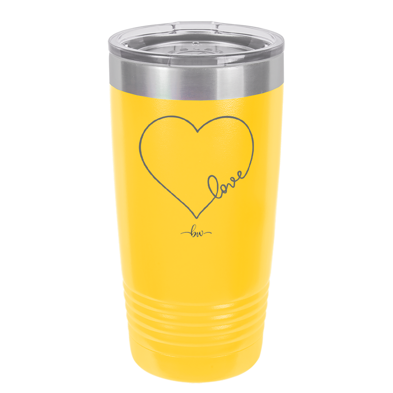 Love Heart - Laser Engraved Stainless Steel Drinkware - 1725 -