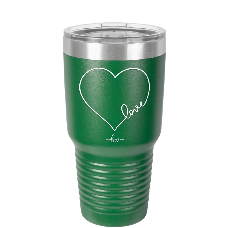 Love Heart - Laser Engraved Stainless Steel Drinkware - 1725 -