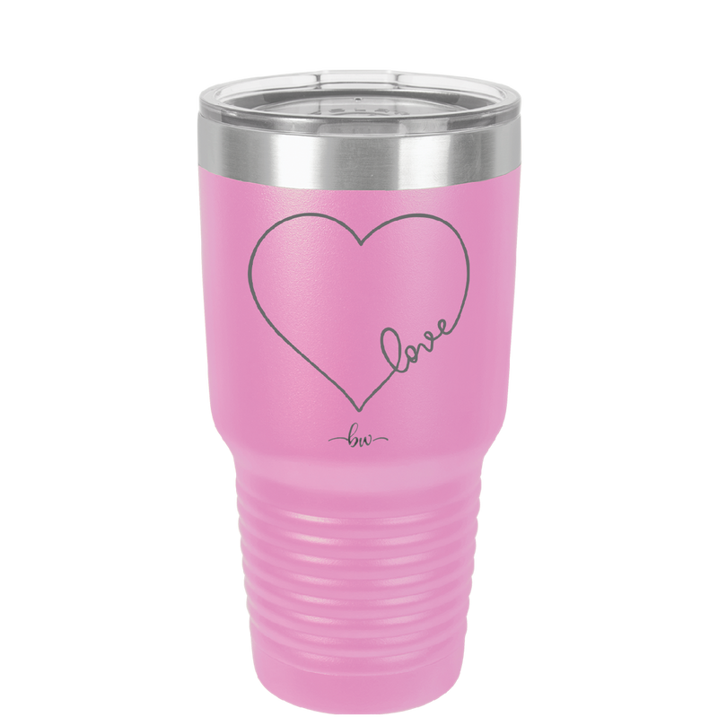 Love Heart - Laser Engraved Stainless Steel Drinkware - 1725 -
