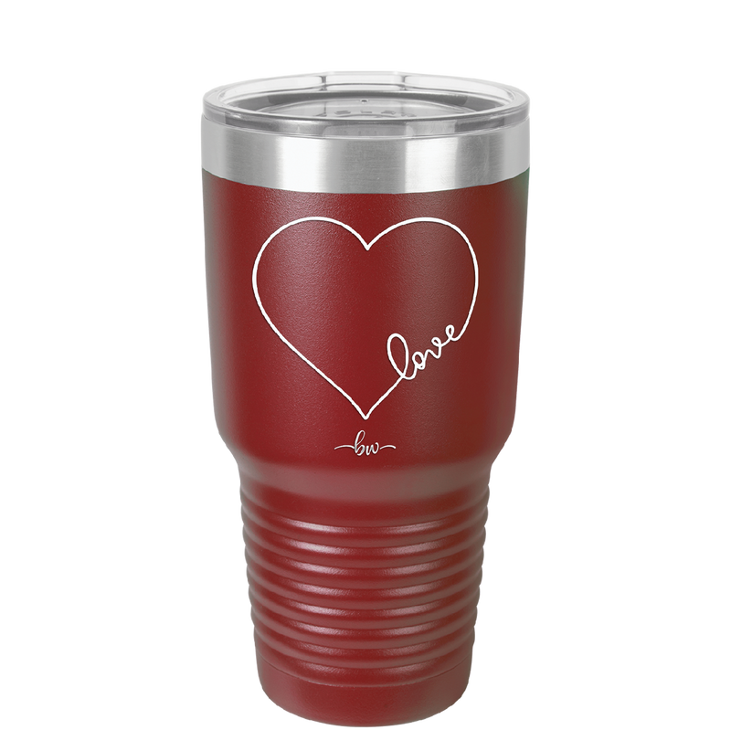 Love Heart - Laser Engraved Stainless Steel Drinkware - 1725 -