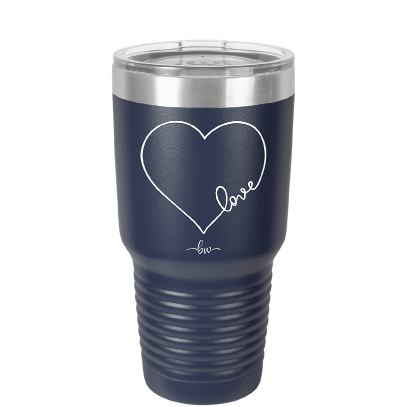 Love Heart - Laser Engraved Stainless Steel Drinkware - 1725 -