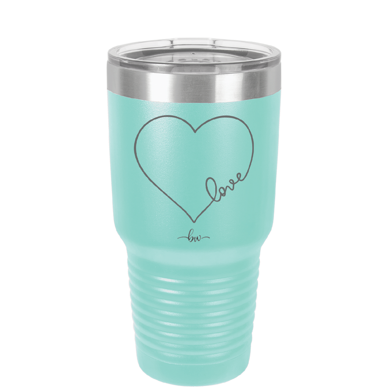 Love Heart - Laser Engraved Stainless Steel Drinkware - 1725 -