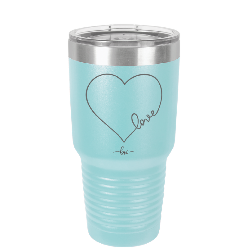 Love Heart - Laser Engraved Stainless Steel Drinkware - 1725 -