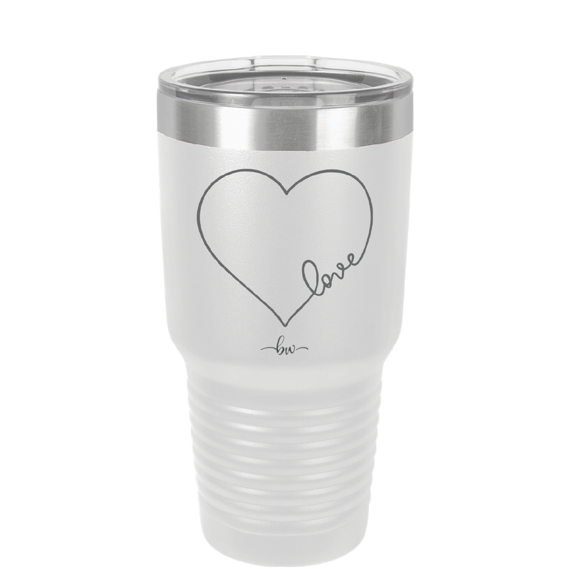 Love Heart - Laser Engraved Stainless Steel Drinkware - 1725 -