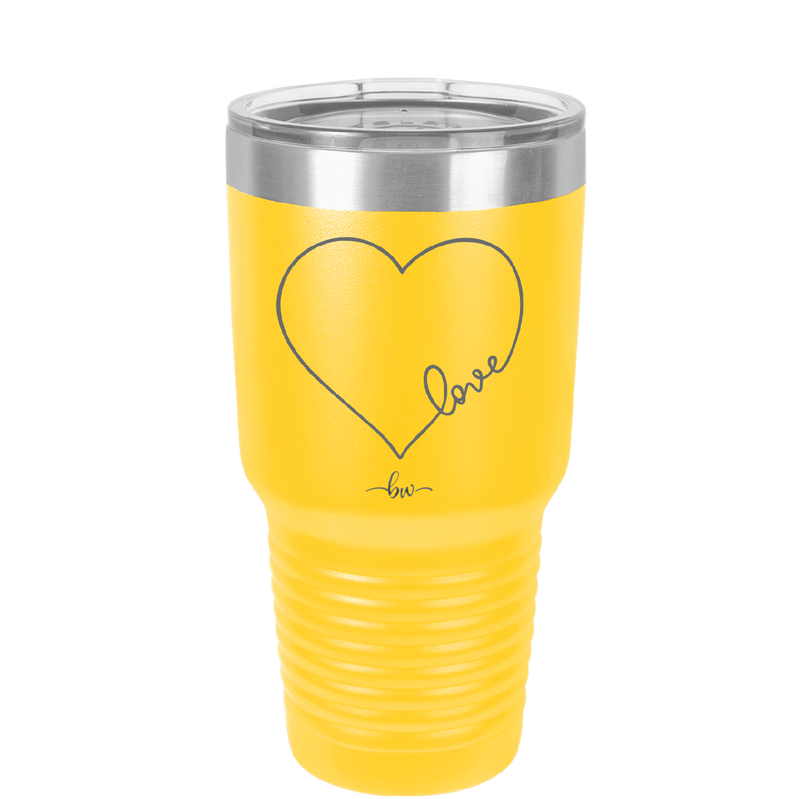 Love Heart - Laser Engraved Stainless Steel Drinkware - 1725 -