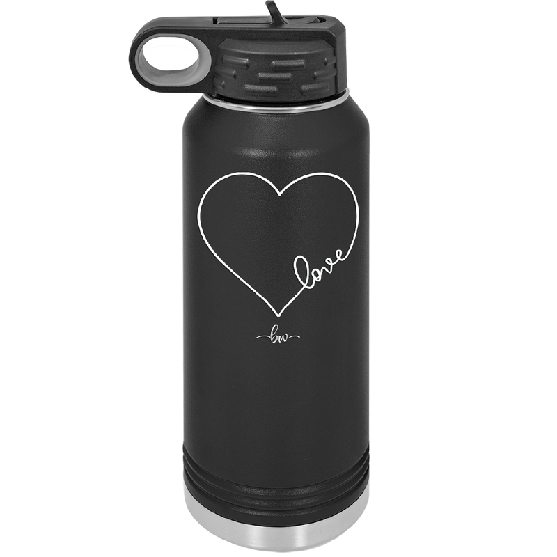 Love Heart - Laser Engraved Stainless Steel Drinkware - 1725 -