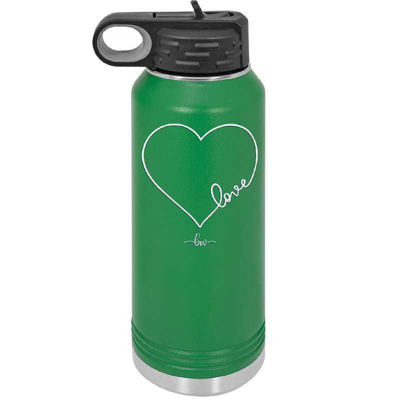 Love Heart - Laser Engraved Stainless Steel Drinkware - 1725 -