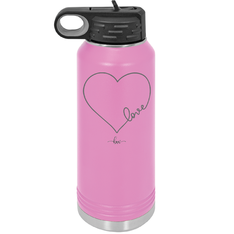 Love Heart - Laser Engraved Stainless Steel Drinkware - 1725 -