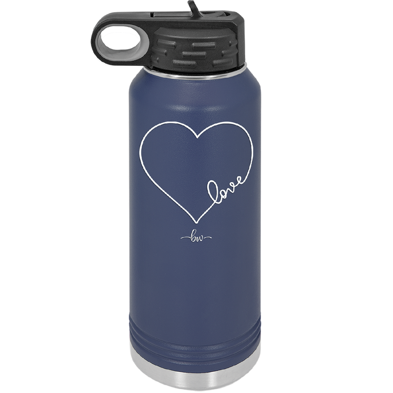 Love Heart - Laser Engraved Stainless Steel Drinkware - 1725 -