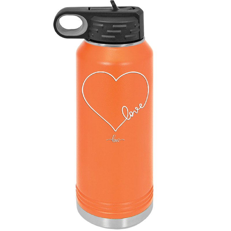 Love Heart - Laser Engraved Stainless Steel Drinkware - 1725 -