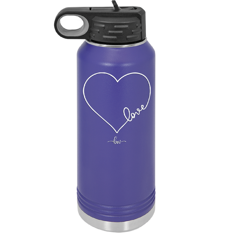 Love Heart - Laser Engraved Stainless Steel Drinkware - 1725 -