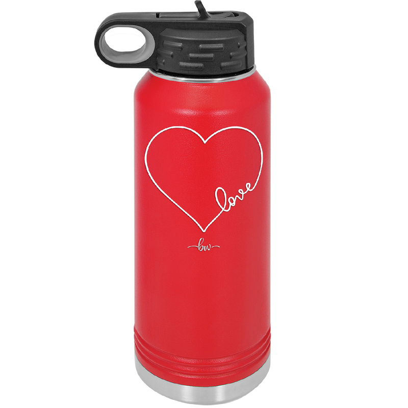 Love Heart - Laser Engraved Stainless Steel Drinkware - 1725 -