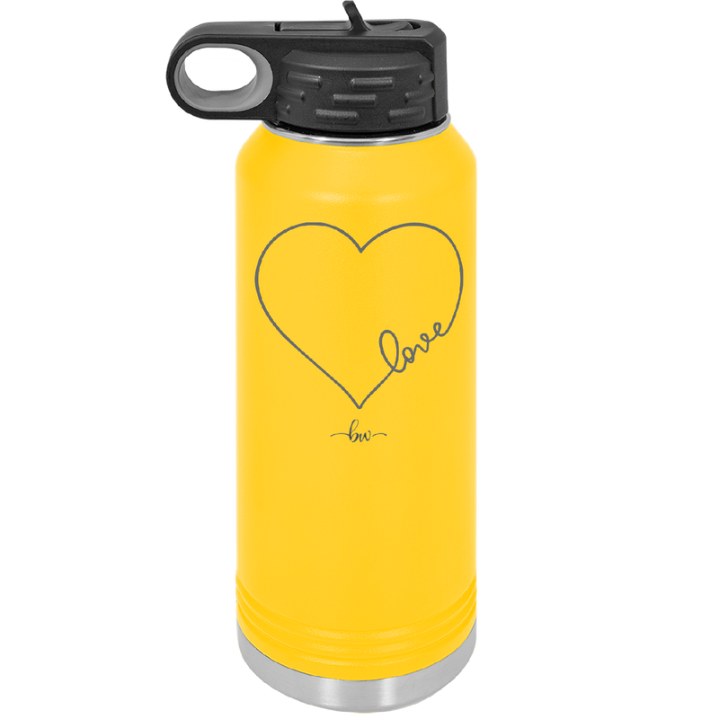 Love Heart - Laser Engraved Stainless Steel Drinkware - 1725 -