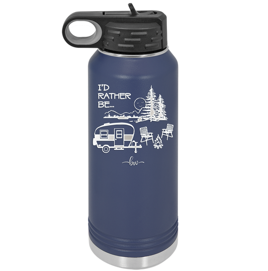 I'd Rather be Camping with Mountians - Laser Engraved Stainless Steel Drinkware - 1727 -