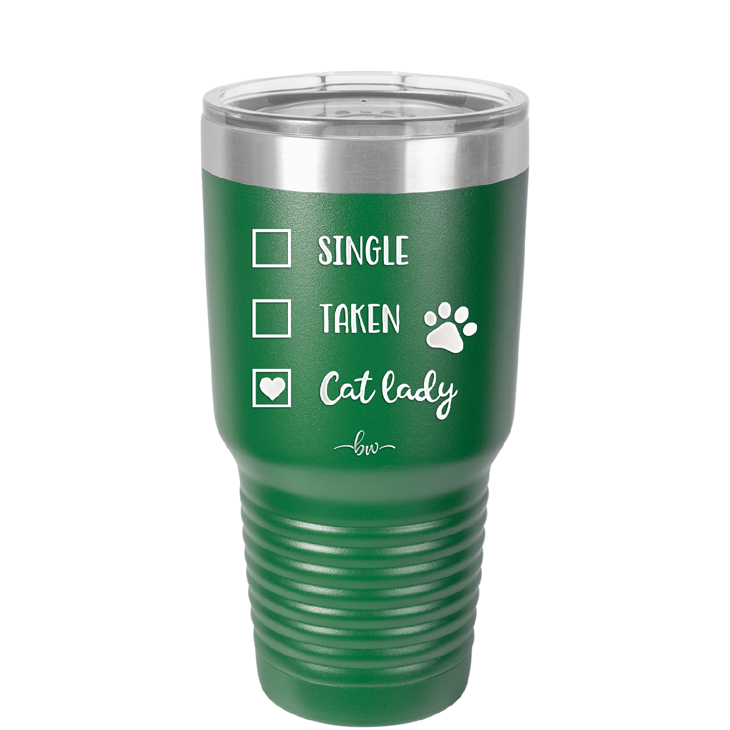 Single. Taken. Cat Lady. - Laser Engraved Stainless Steel Drinkware - 1728 -