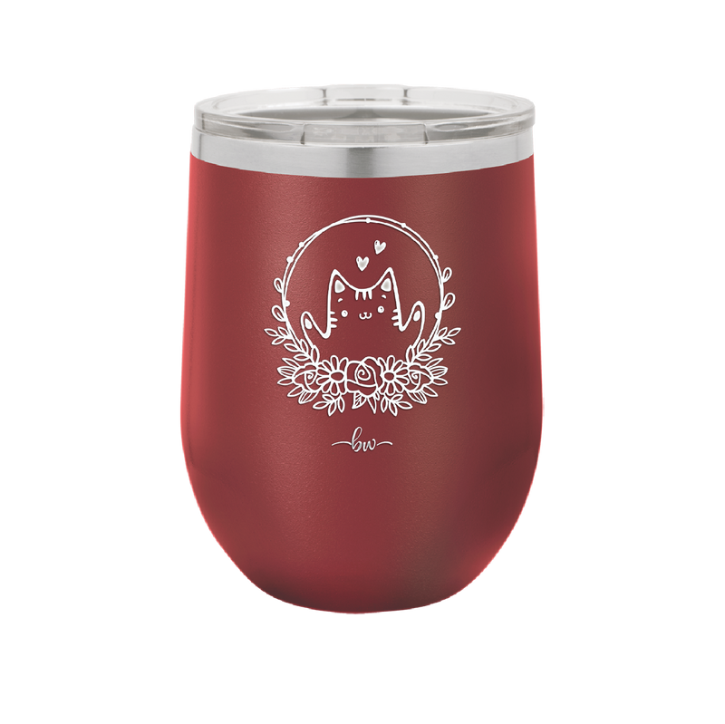Kitty Hearts Frame - Laser Engraved Stainless Steel Drinkware - 1730 -