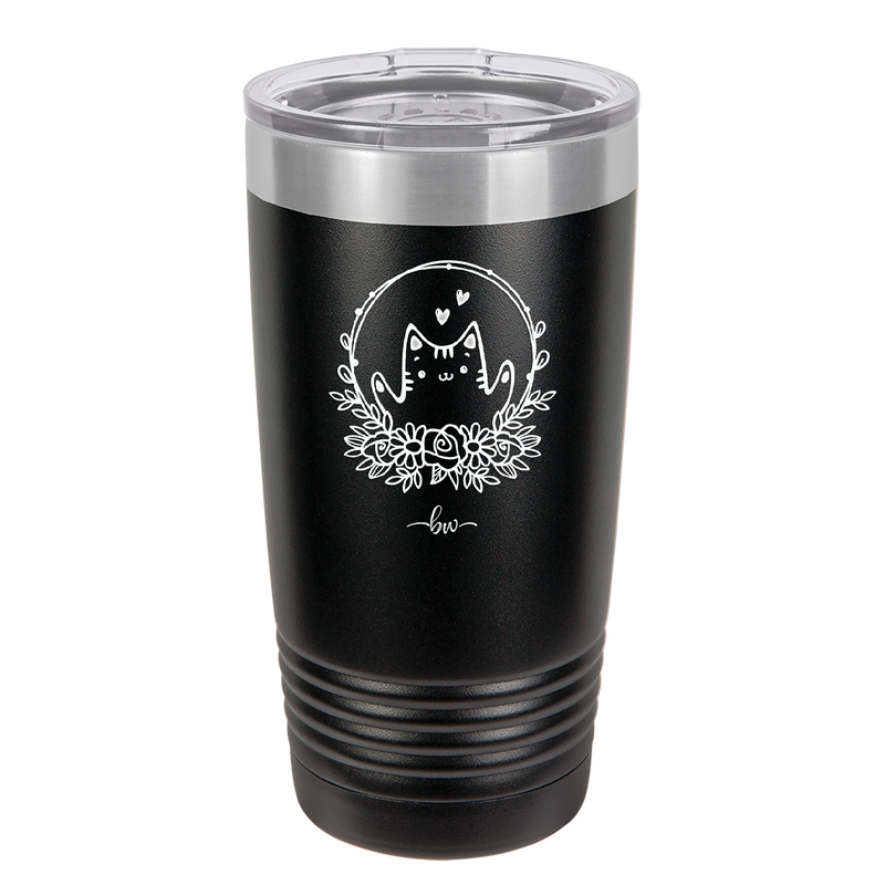 Kitty Hearts Frame - Laser Engraved Stainless Steel Drinkware - 1730 -
