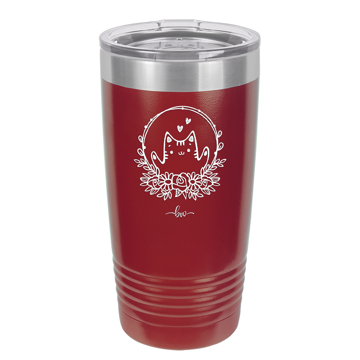 Kitty Hearts Frame - Laser Engraved Stainless Steel Drinkware - 1730 -