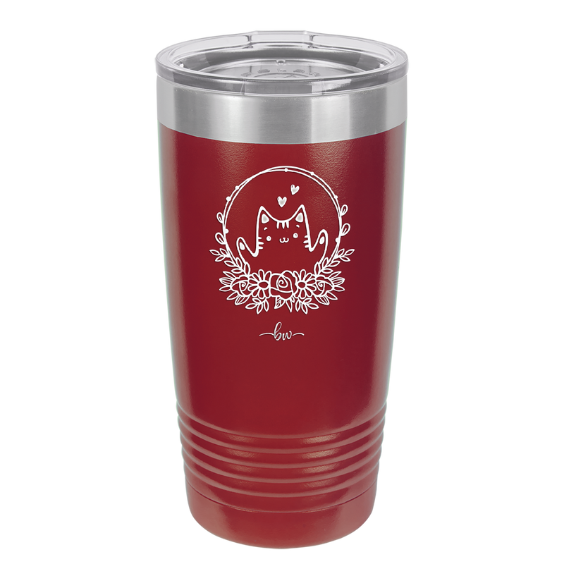 Kitty Hearts Frame - Laser Engraved Stainless Steel Drinkware - 1730 -