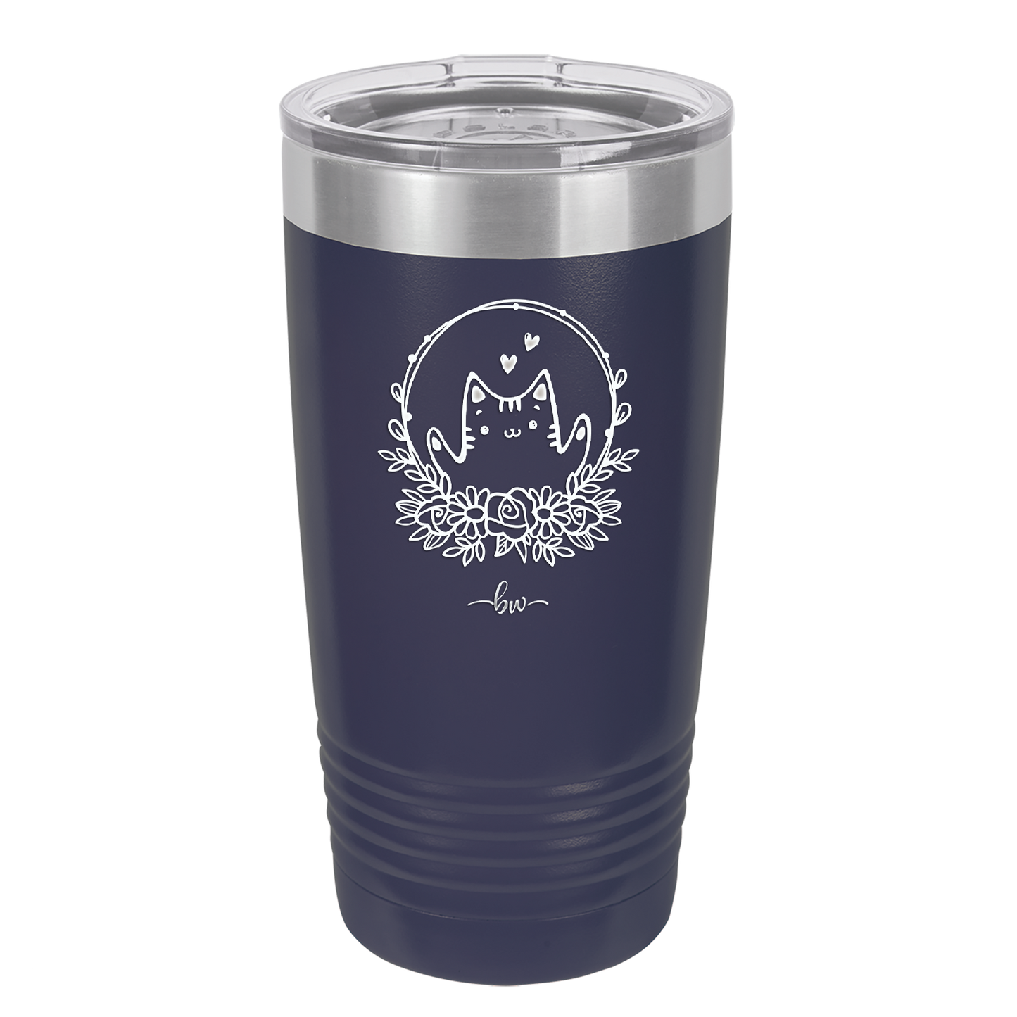 Kitty Hearts Frame - Laser Engraved Stainless Steel Drinkware - 1730 -