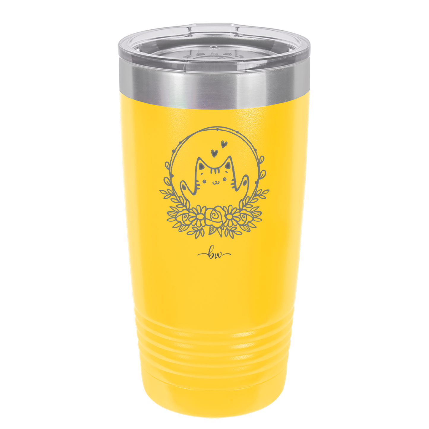 Kitty Hearts Frame - Laser Engraved Stainless Steel Drinkware - 1730 -