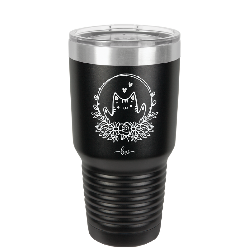 Kitty Hearts Frame - Laser Engraved Stainless Steel Drinkware - 1730 -