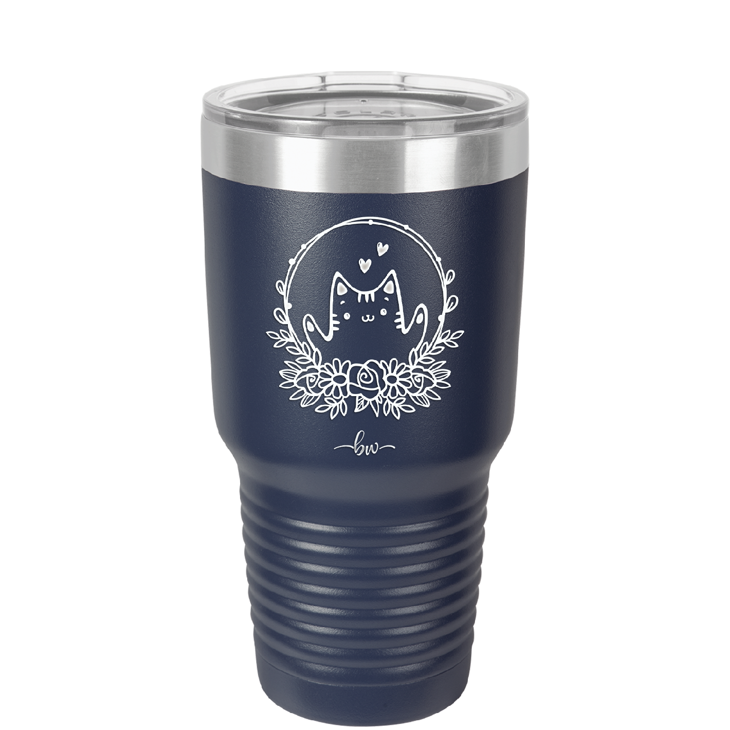Kitty Hearts Frame - Laser Engraved Stainless Steel Drinkware - 1730 -