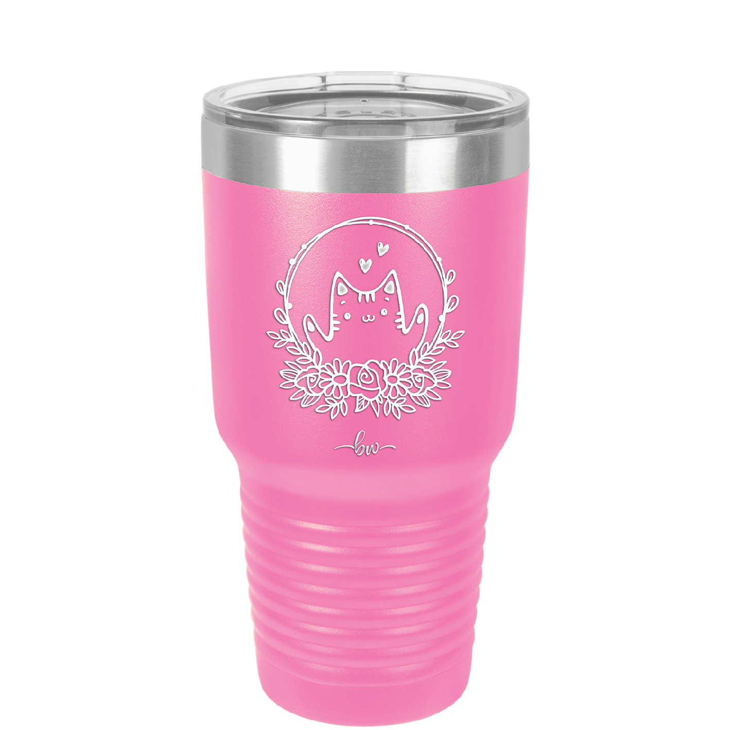 Kitty Hearts Frame - Laser Engraved Stainless Steel Drinkware - 1730 -