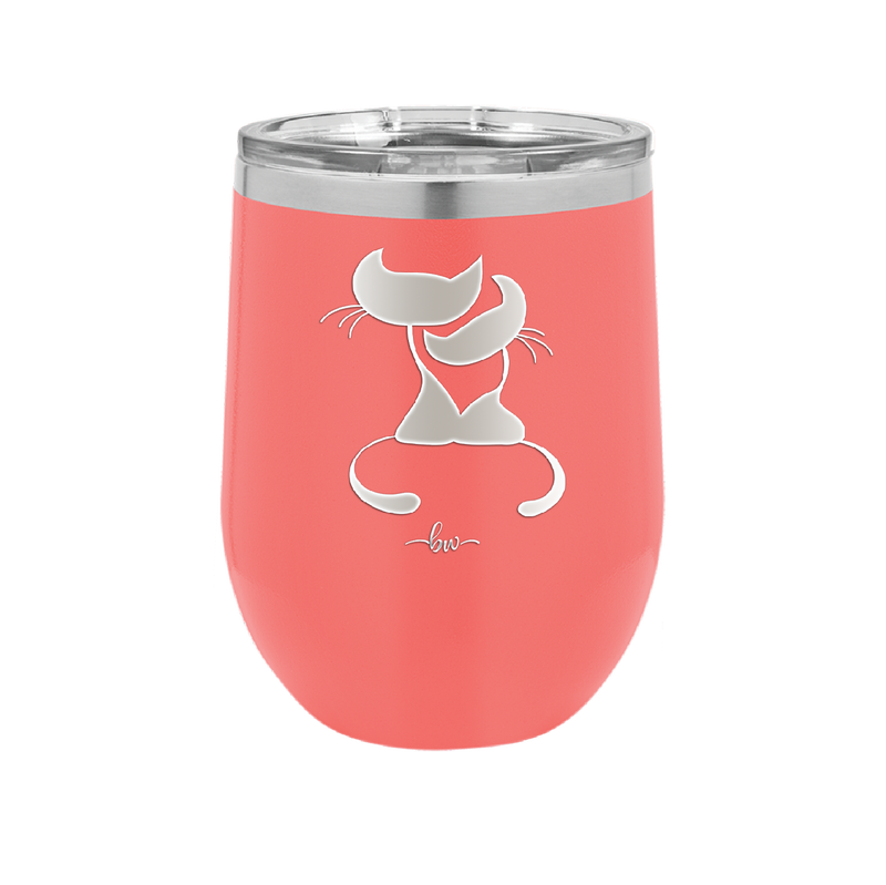 Cat Couple Cuddles - Laser Engraved Stainless Steel Drinkware - 1731 -