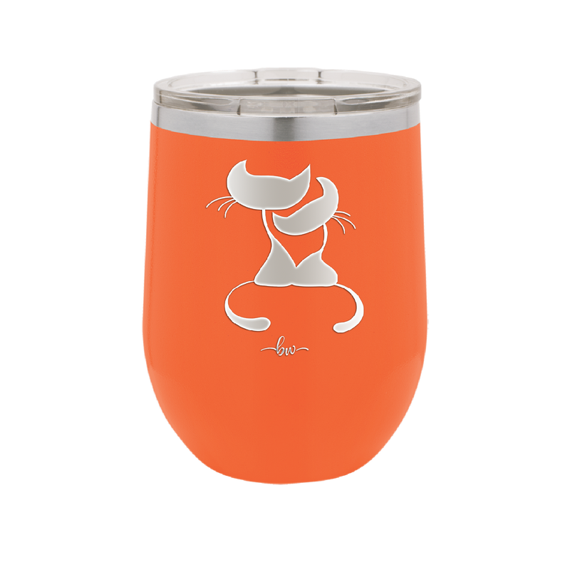 Cat Couple Cuddles - Laser Engraved Stainless Steel Drinkware - 1731 -