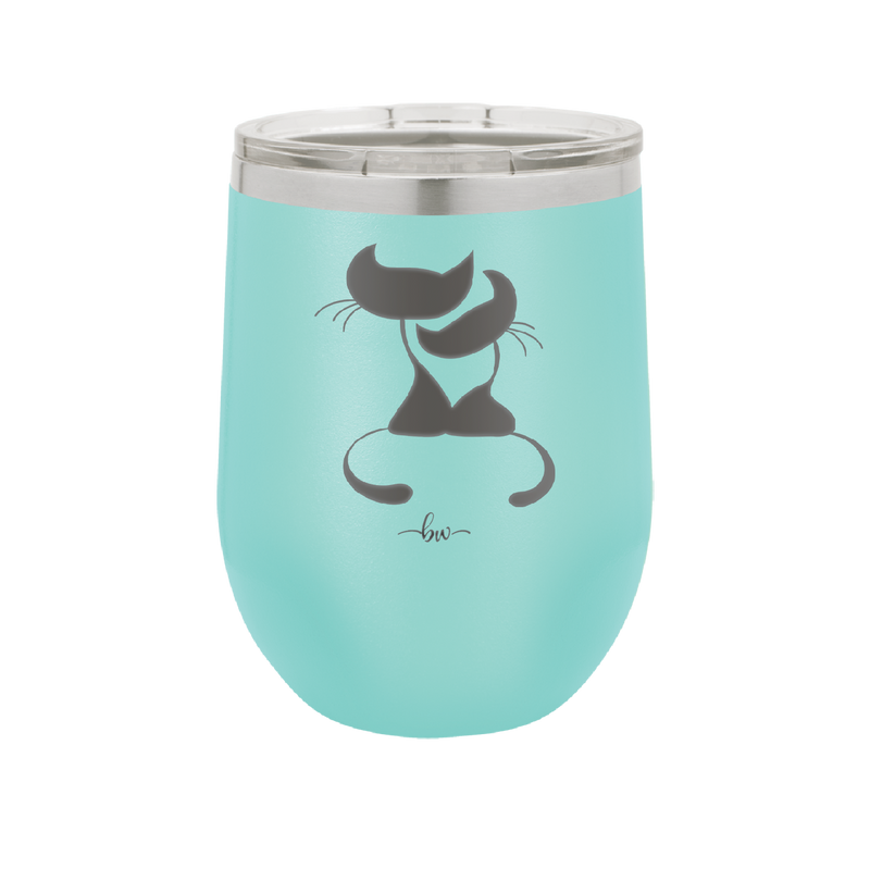 Cat Couple Cuddles - Laser Engraved Stainless Steel Drinkware - 1731 -