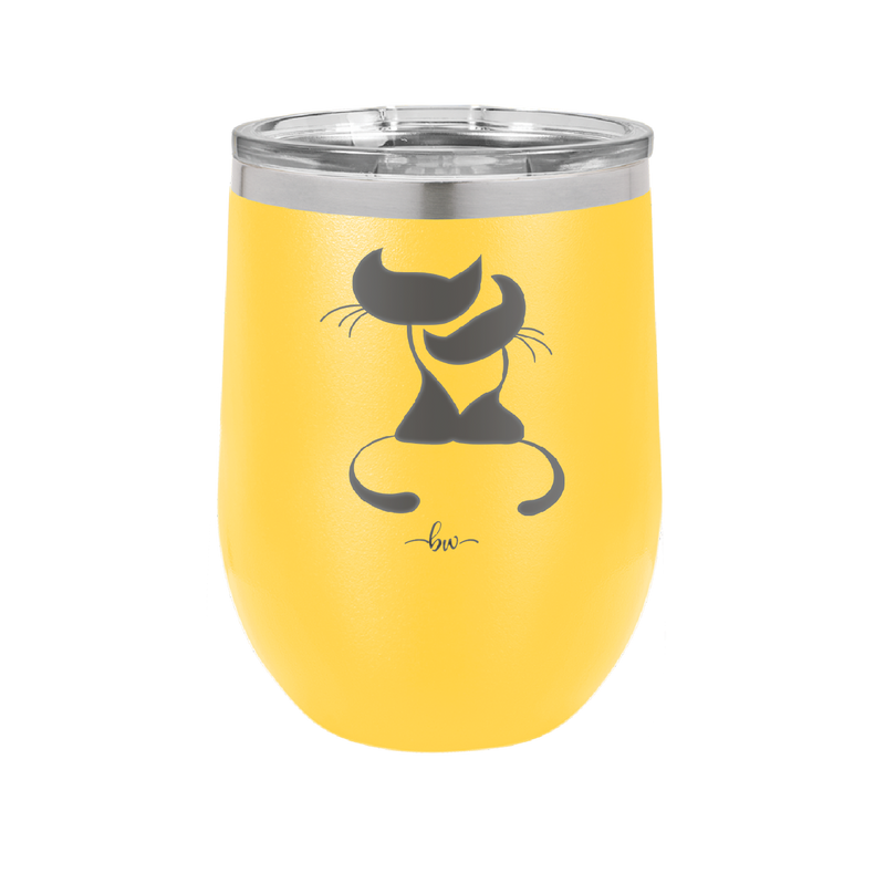 Cat Couple Cuddles - Laser Engraved Stainless Steel Drinkware - 1731 -