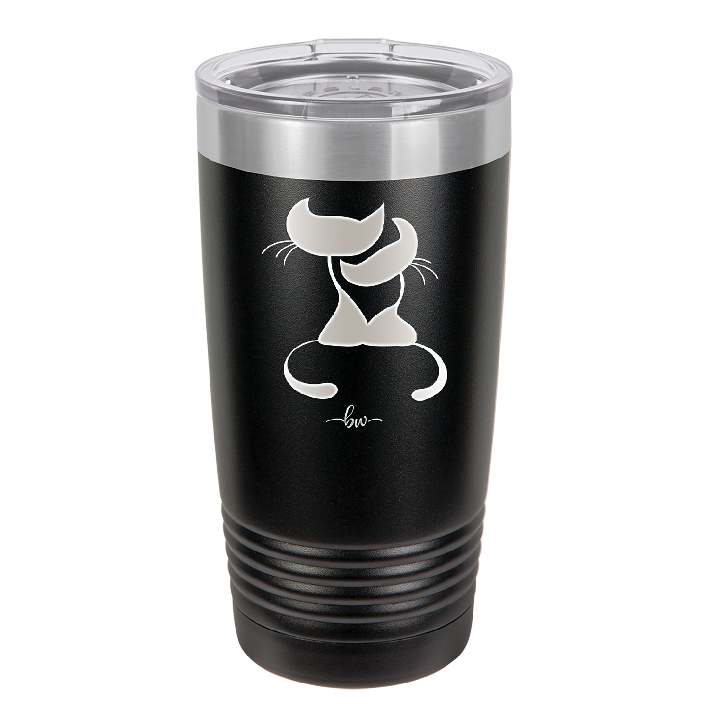 Cat Couple Cuddles - Laser Engraved Stainless Steel Drinkware - 1731 -
