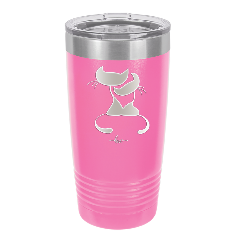 Cat Couple Cuddles - Laser Engraved Stainless Steel Drinkware - 1731 -