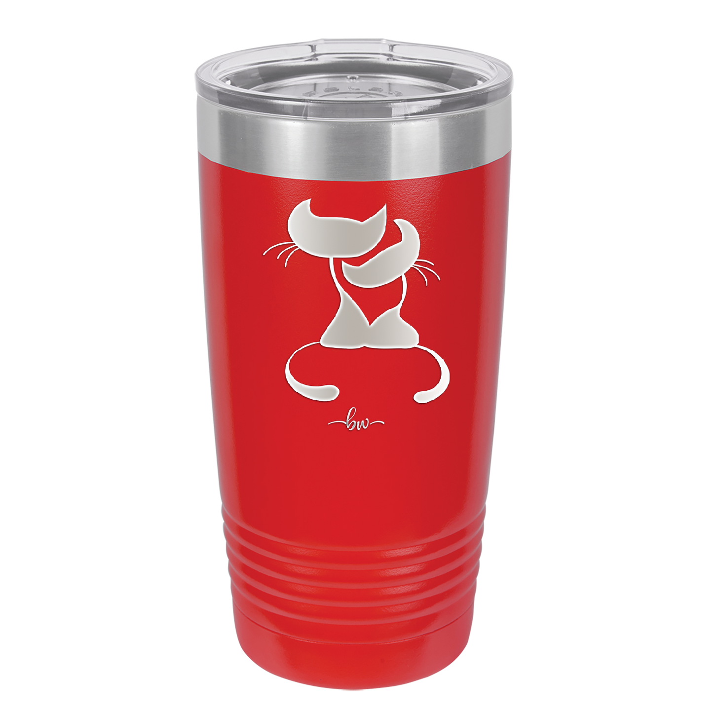 Cat Couple Cuddles - Laser Engraved Stainless Steel Drinkware - 1731 -