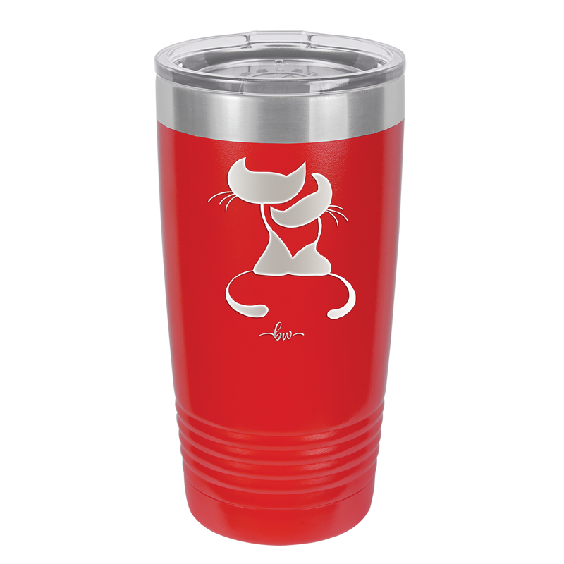 Cat Couple Cuddles - Laser Engraved Stainless Steel Drinkware - 1731 -