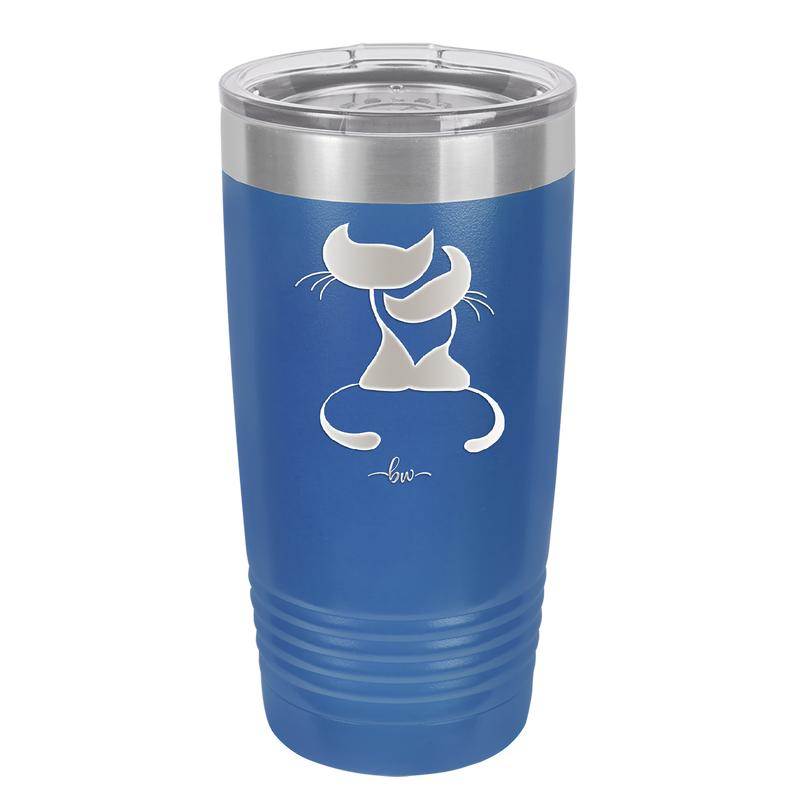 Cat Couple Cuddles - Laser Engraved Stainless Steel Drinkware - 1731 -